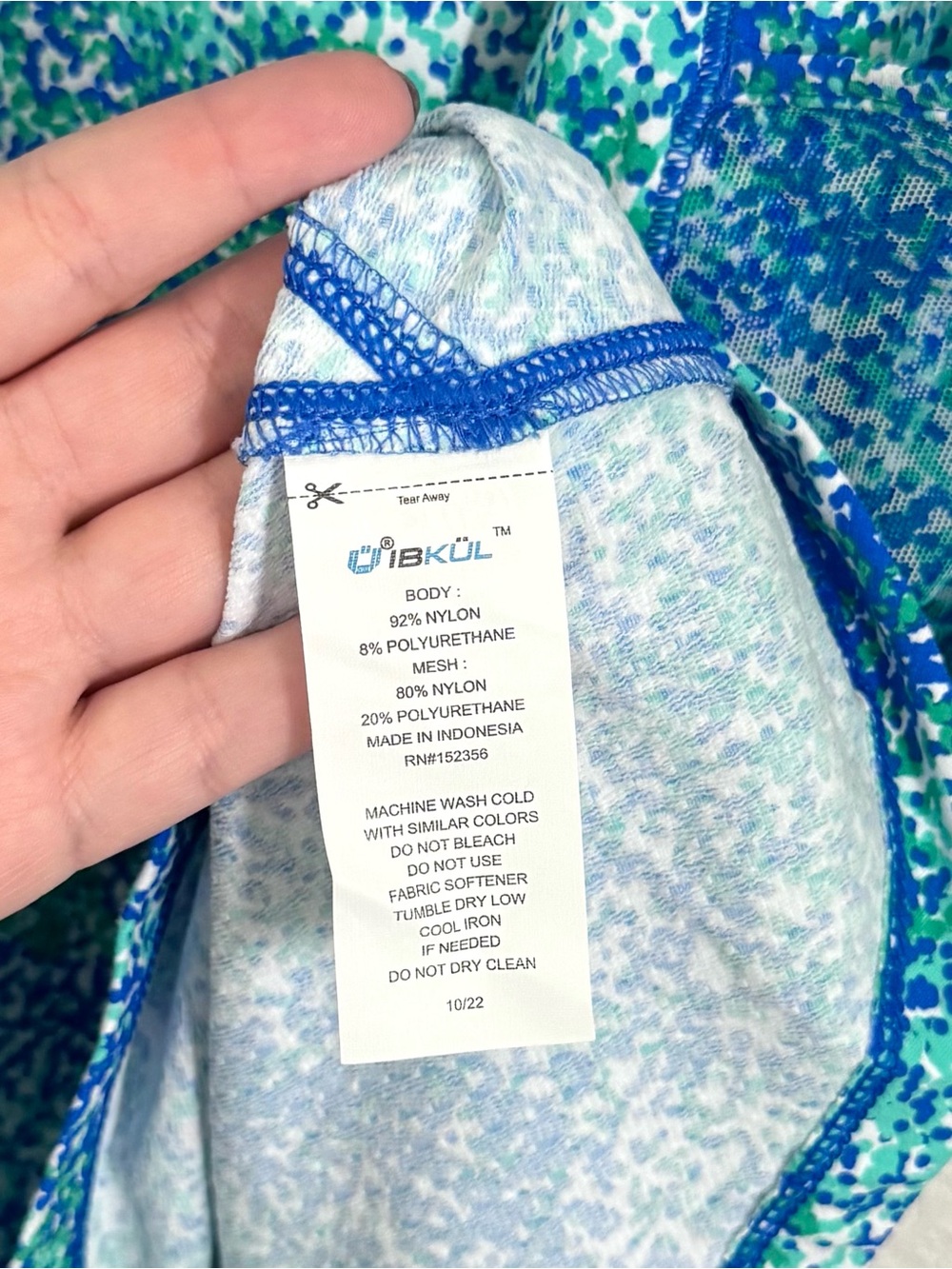 IBKUL Sleeveless Tennis Mini Dress in Spray Paint Blue Green Size Large NEW - Picture 8 of 8